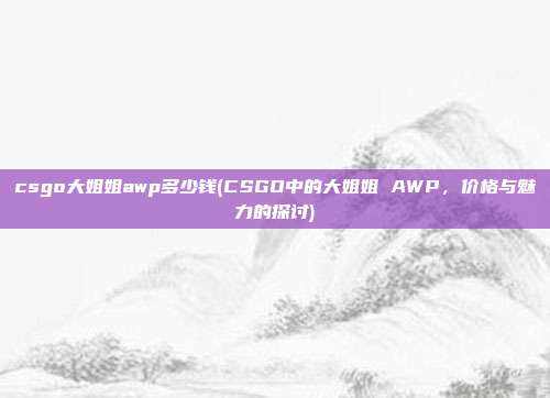 csgo大姐姐awp多少钱(CSGO中的大姐姐 AWP，价格与魅力的探讨)